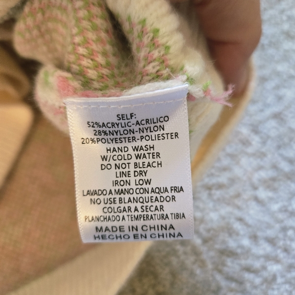 NWT &merci Chic Floral Crew Neck Sweater Pink Green, Fairy Cottagecore Spring - Picture 6 of 10